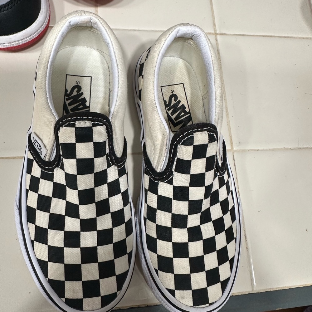 Vans Black and White Checkerboard Sneakers Slip-On Style